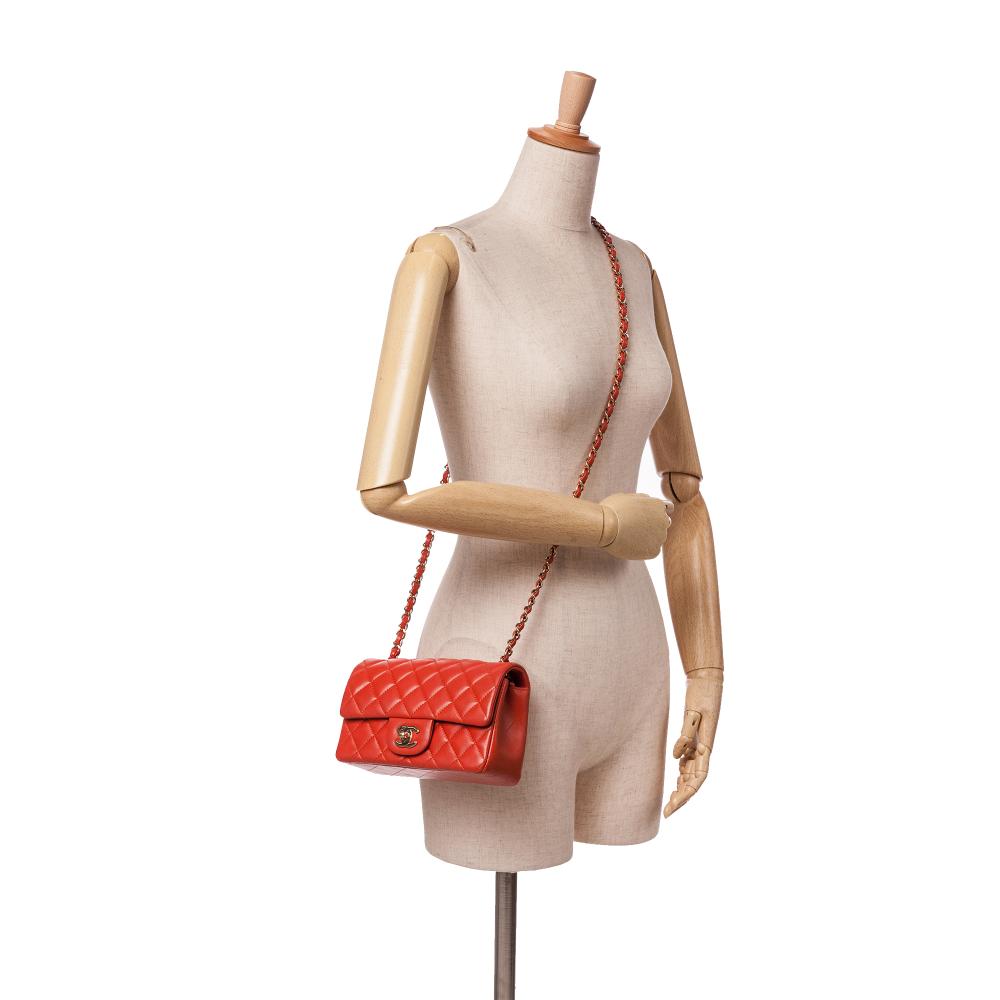 Orange Leather Chanel Flap Bag