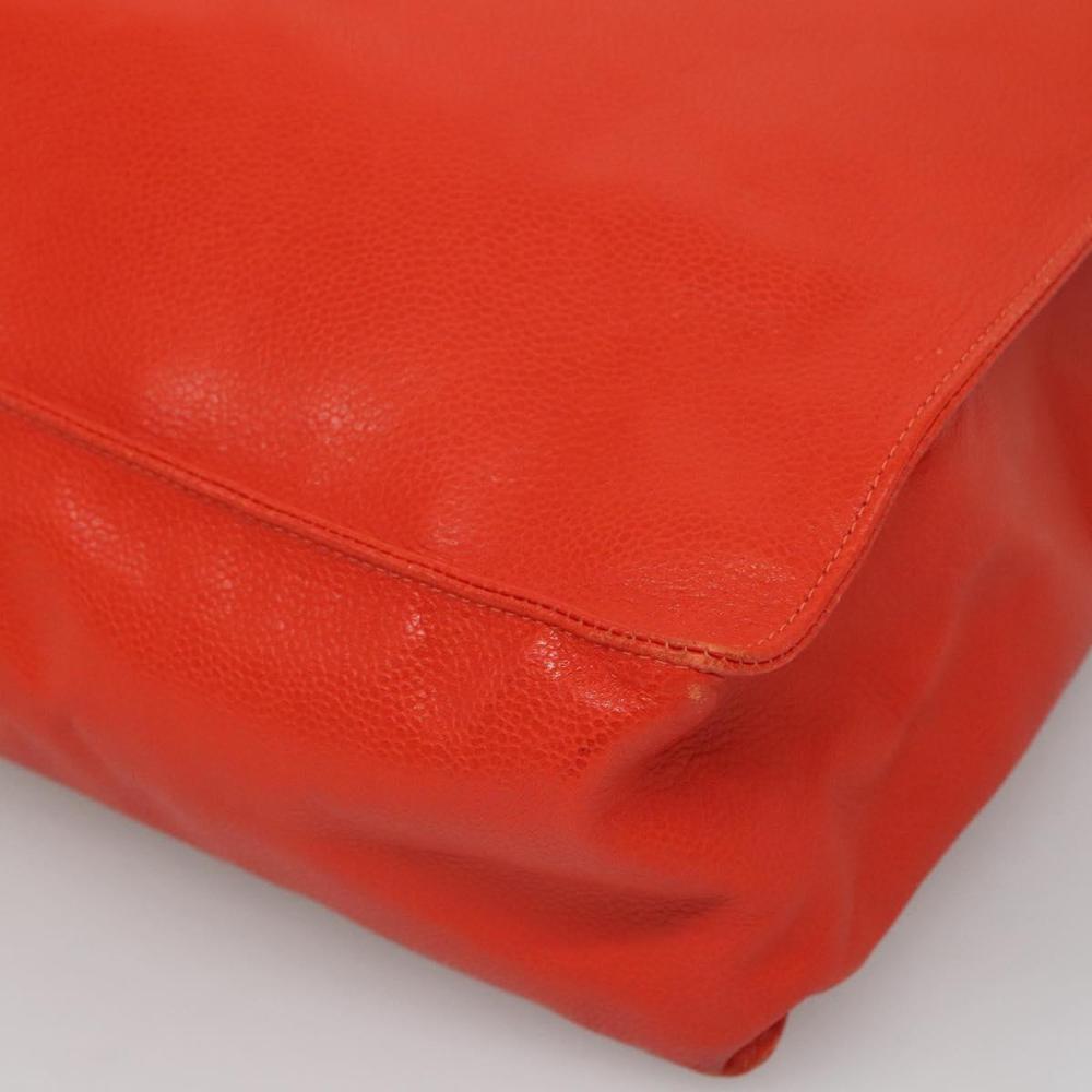 Orange Leather Chanel Tote