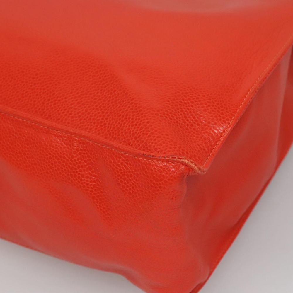 Orange Leather Chanel Tote