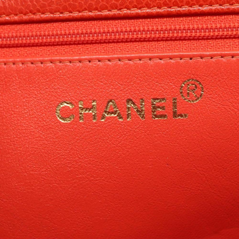 Orange Leather Chanel Tote