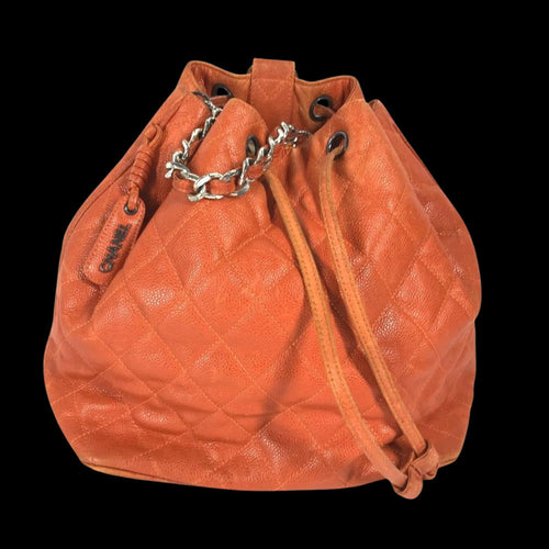 Orange Leather Chanel Backpack