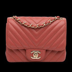 Orange Leather Chanel Flap Bag