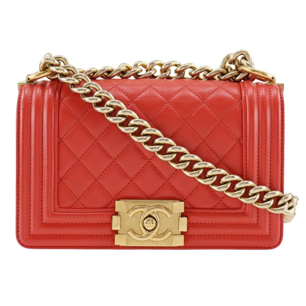 Orange Leather Chanel Flap Bag