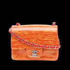 Orange Leather Chanel Crossbody Bag