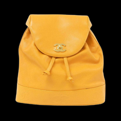 Orange Leather Chanel Backpack
