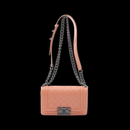 Orange Leather Chanel Shoulder Bag