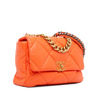 Orange Leather Chanel Flap Bag