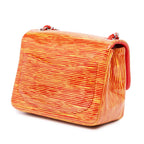 Orange Leather Chanel Crossbody Bag