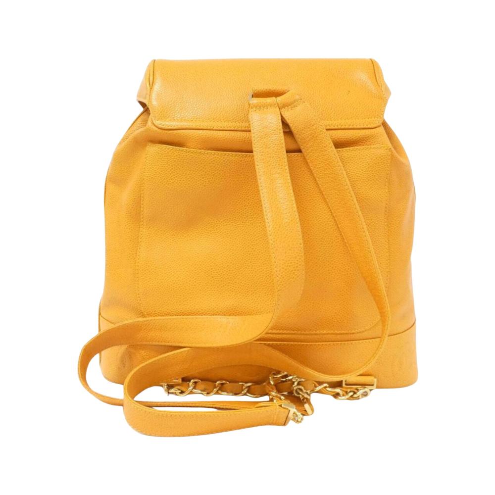 Orange Leather Chanel Backpack