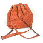 Orange Leather Chanel Backpack