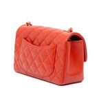 Orange Leather Chanel Flap Bag