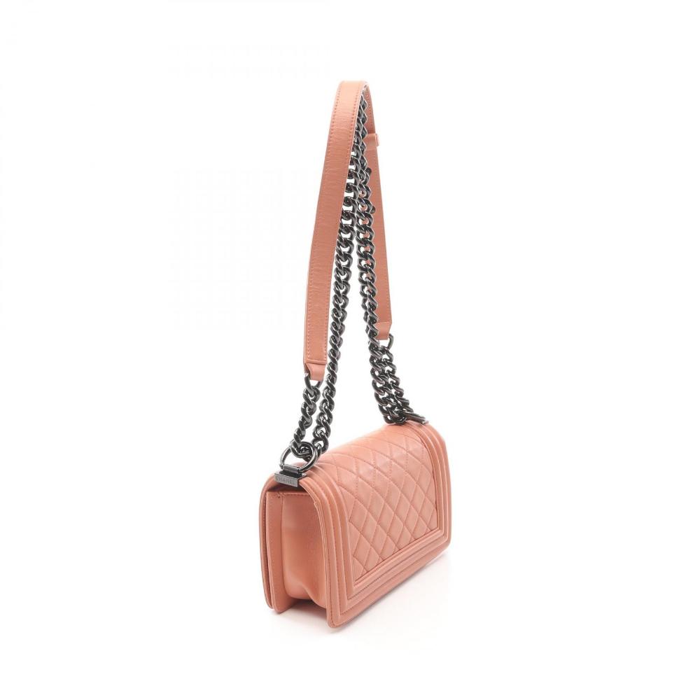 Orange Leather Chanel Shoulder Bag