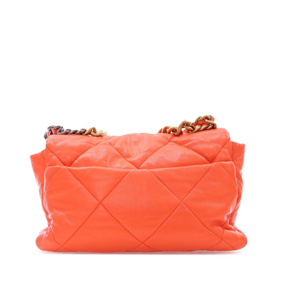 Orange Leather Chanel Flap Bag