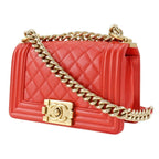 Orange Leather Chanel Flap Bag