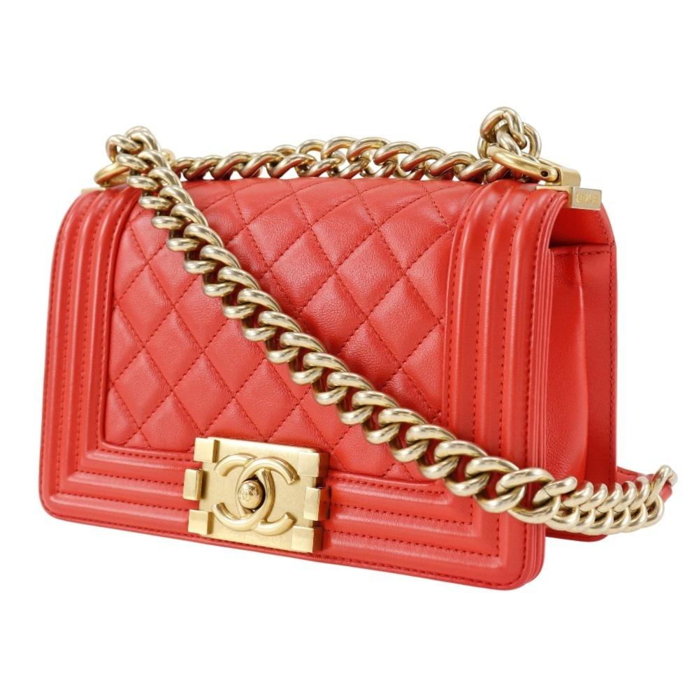 Orange Leather Chanel Flap Bag
