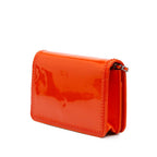 Orange Leather Chanel Wallet On Chain