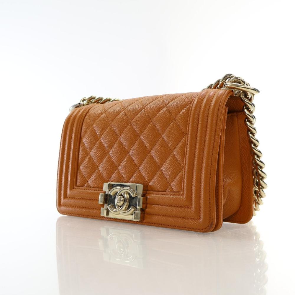 Orange Leather Chanel Flap Bag