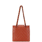 Orange Leather Chanel Shoulder Bag