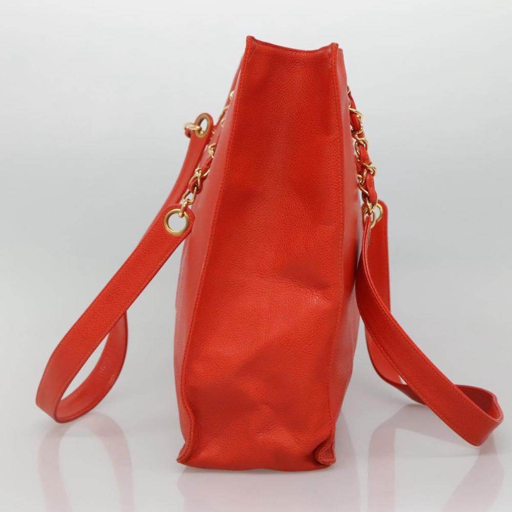 Orange Leather Chanel Tote