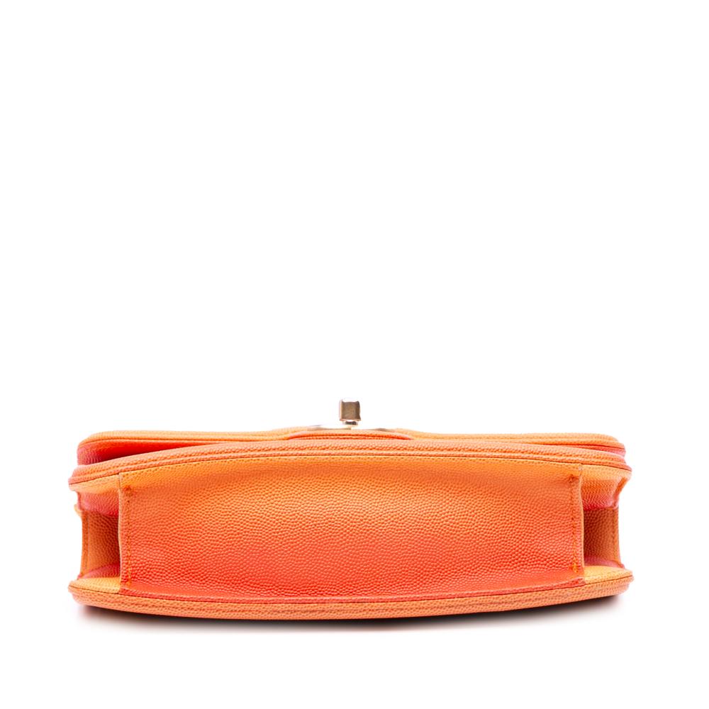 Orange Leather Chanel Flap Bag