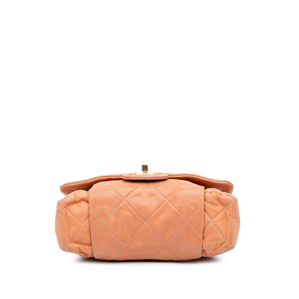 Orange Leather Chanel Flap Bag