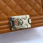 Orange Leather Chanel Flap Bag