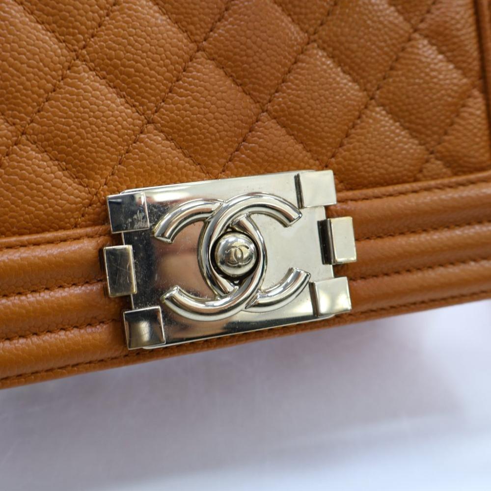 Orange Leather Chanel Flap Bag