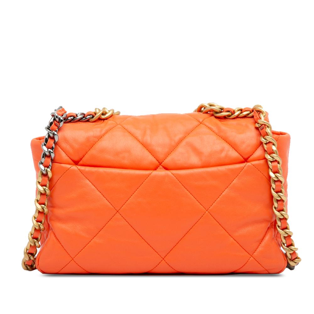 Orange Leather Chanel Flap Bag