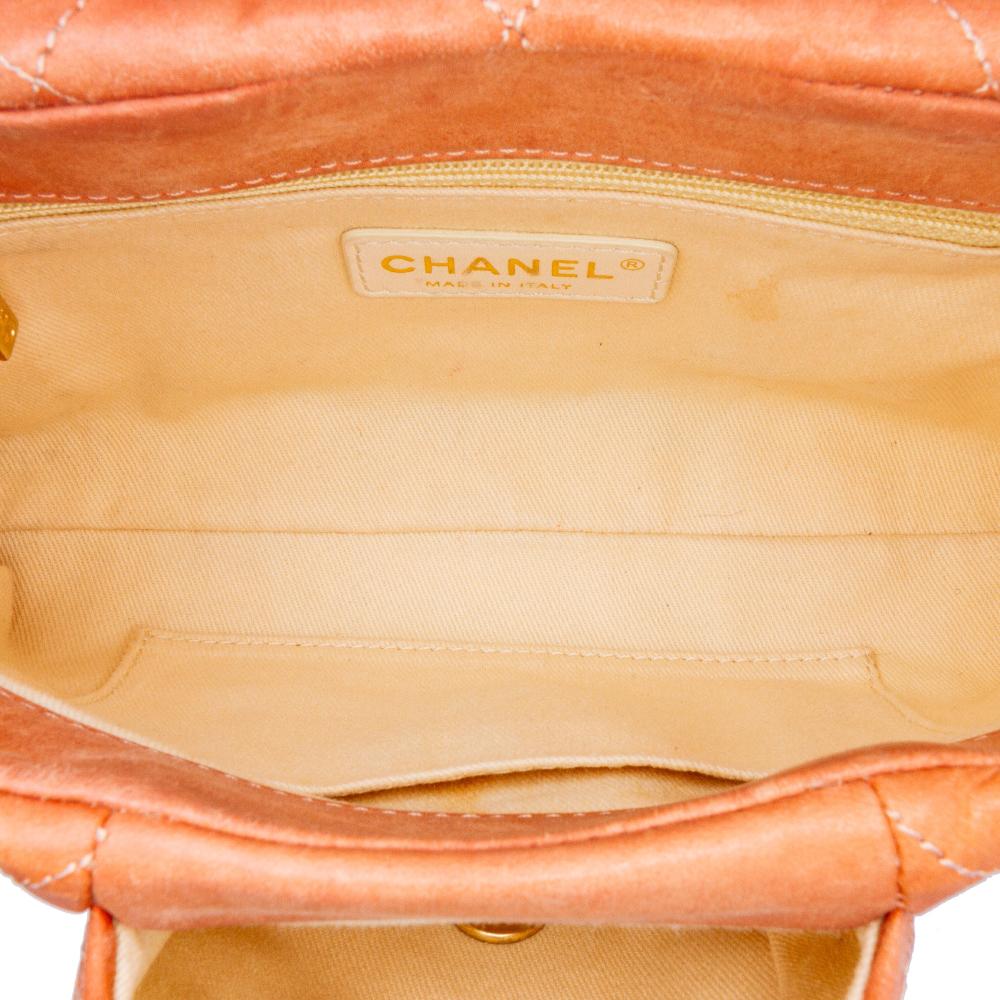 Orange Leather Chanel Flap Bag
