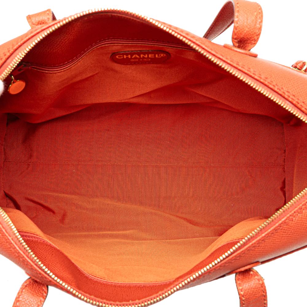 Orange Leather Chanel Tote