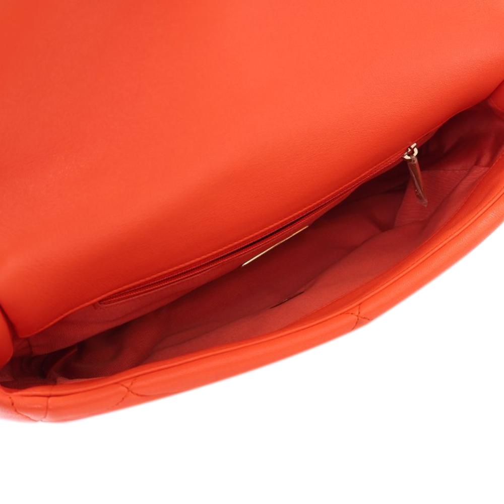 Orange Leather Chanel Flap Bag