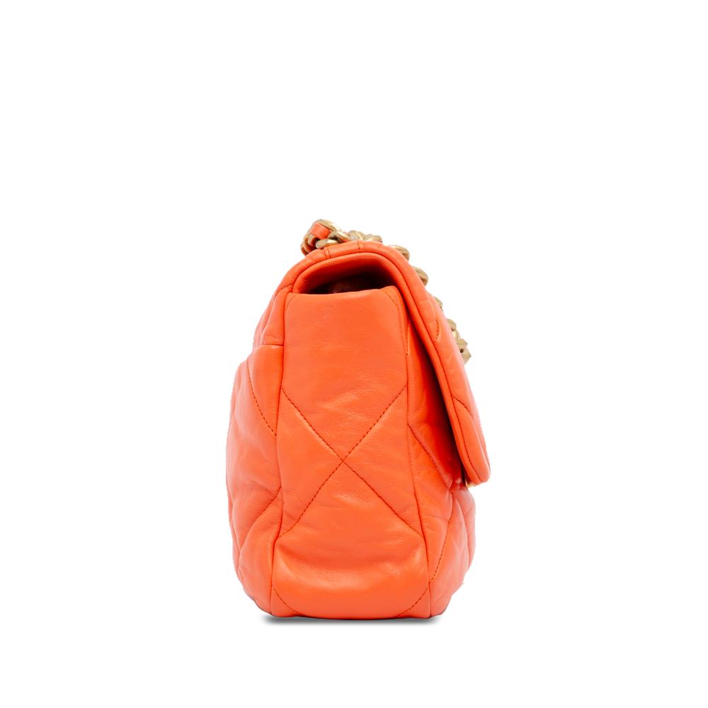 Orange Leather Chanel Flap Bag