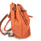 Orange Leather Chanel Backpack