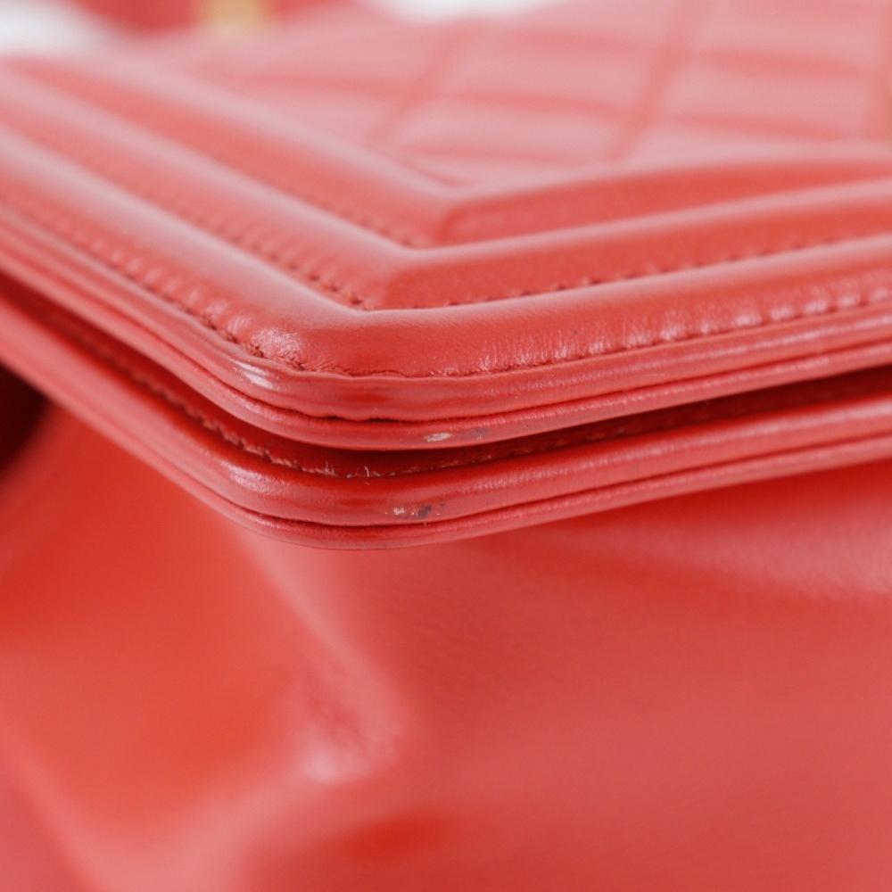 Orange Leather Chanel Flap Bag