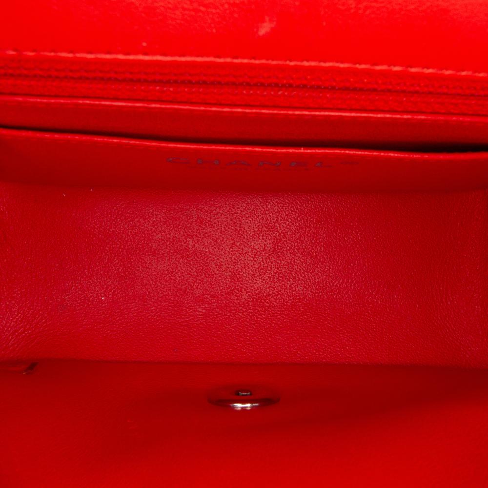 Orange Leather Chanel Crossbody Bag