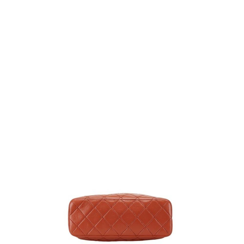 Orange Leather Chanel Shoulder Bag