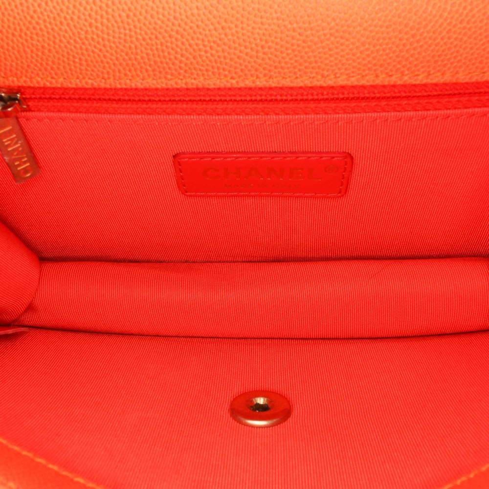 Orange Leather Chanel Flap Bag