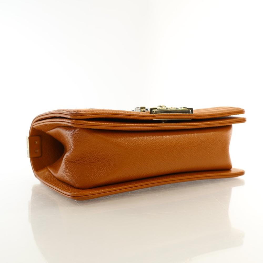 Orange Leather Chanel Flap Bag