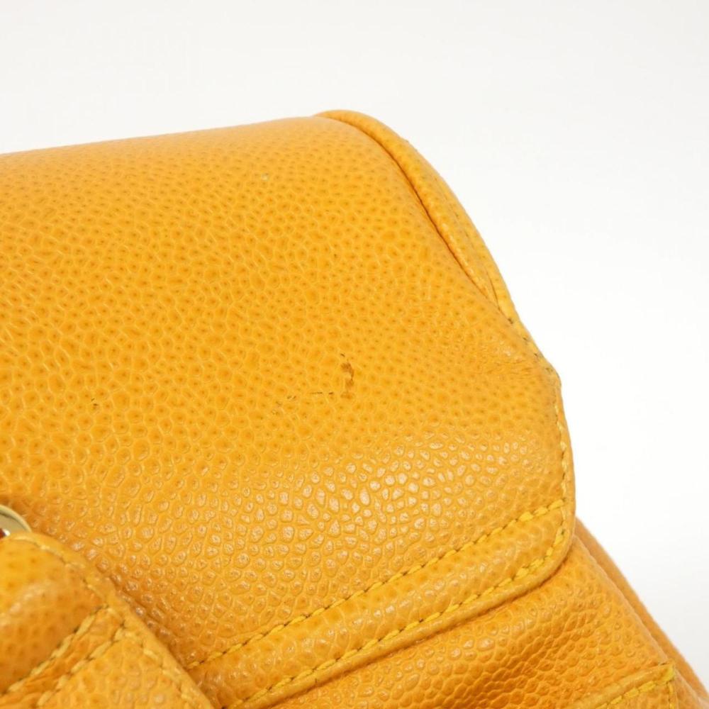 Orange Leather Chanel Backpack