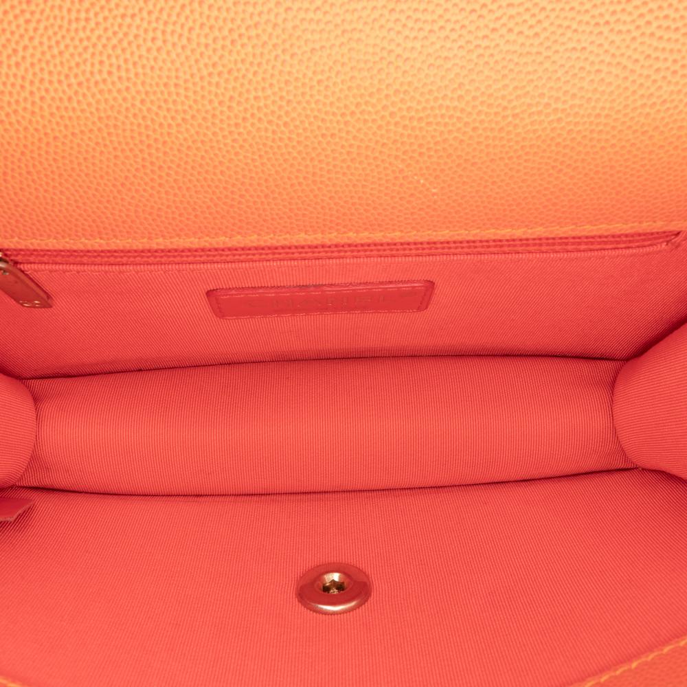 Orange Leather Chanel Flap Bag