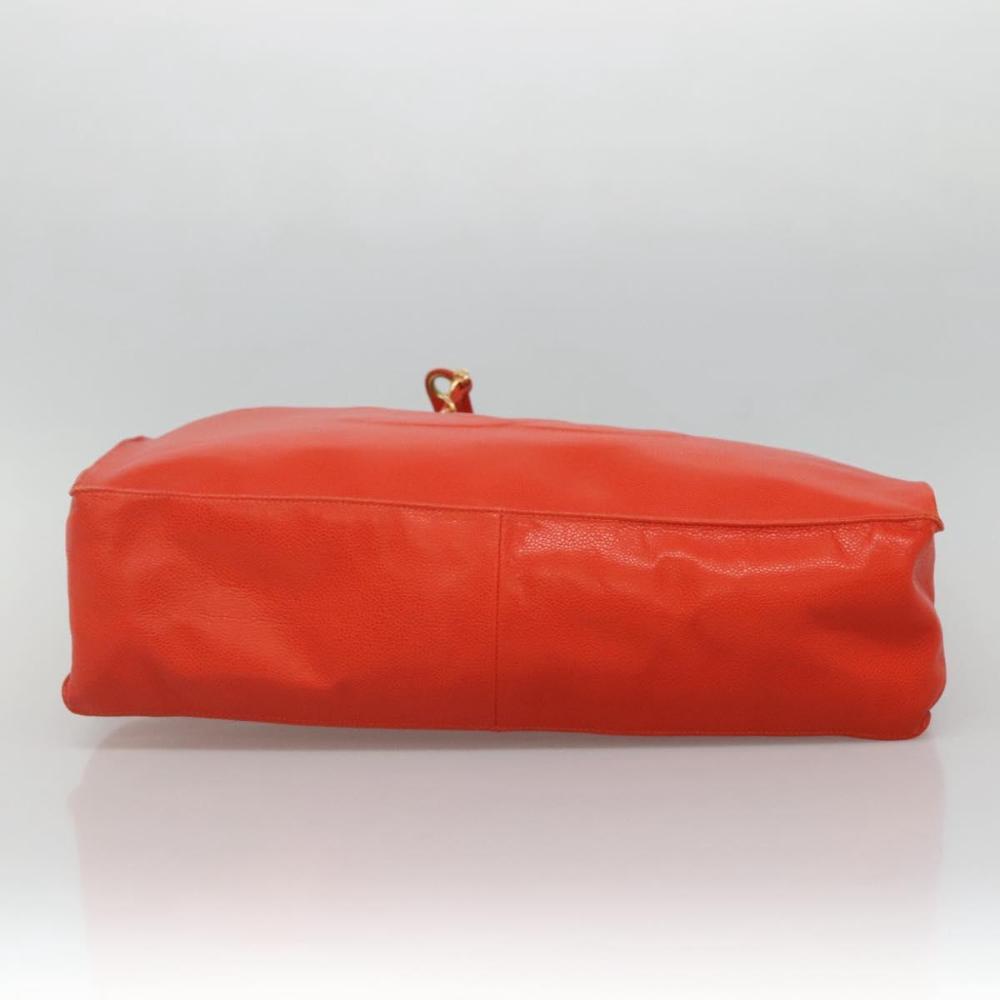 Orange Leather Chanel Tote