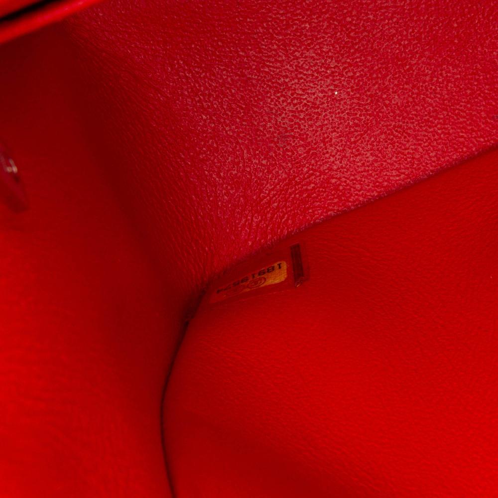Orange Leather Chanel Crossbody Bag