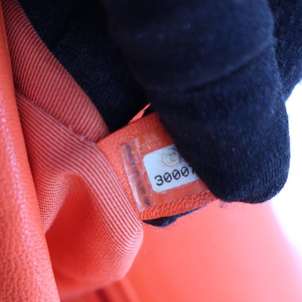 Orange Leather Chanel Flap Bag