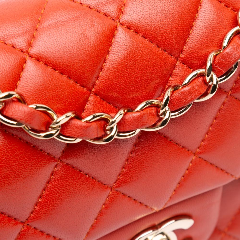 Orange Leather Chanel Flap Bag
