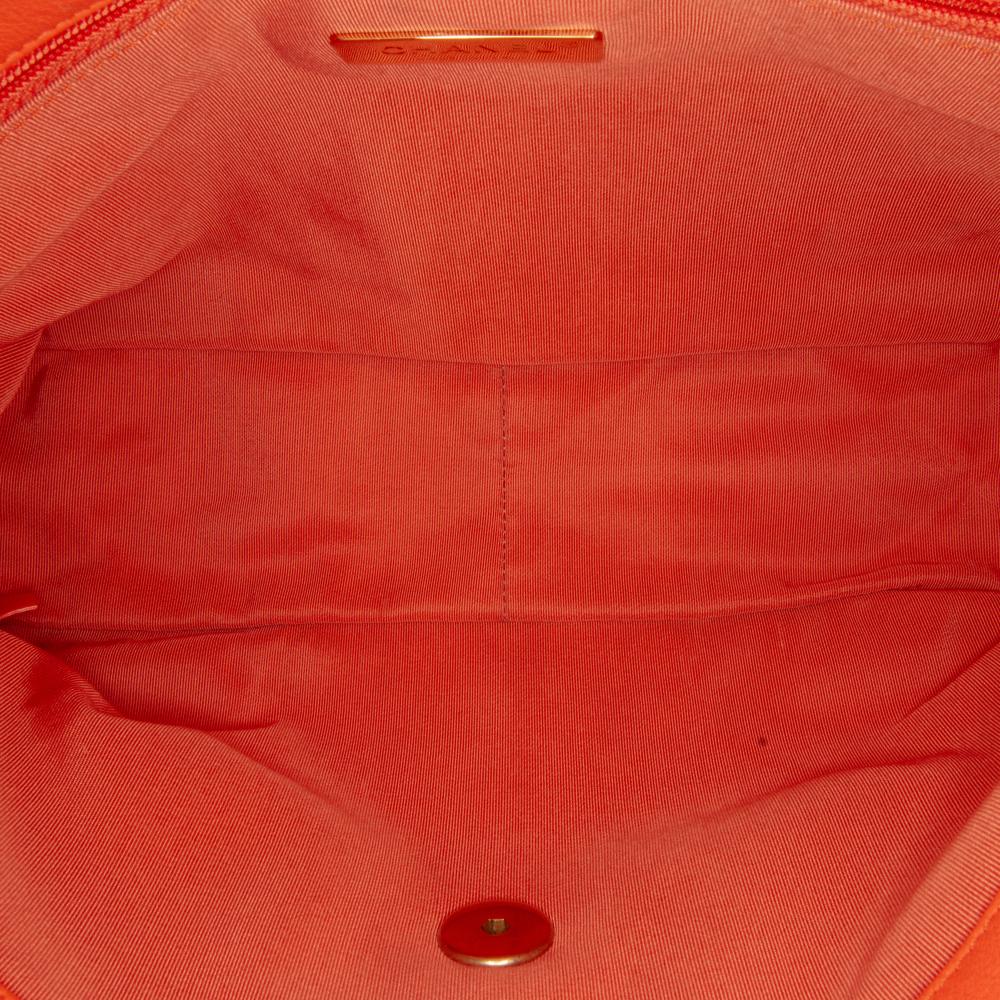 Orange Leather Chanel Flap Bag