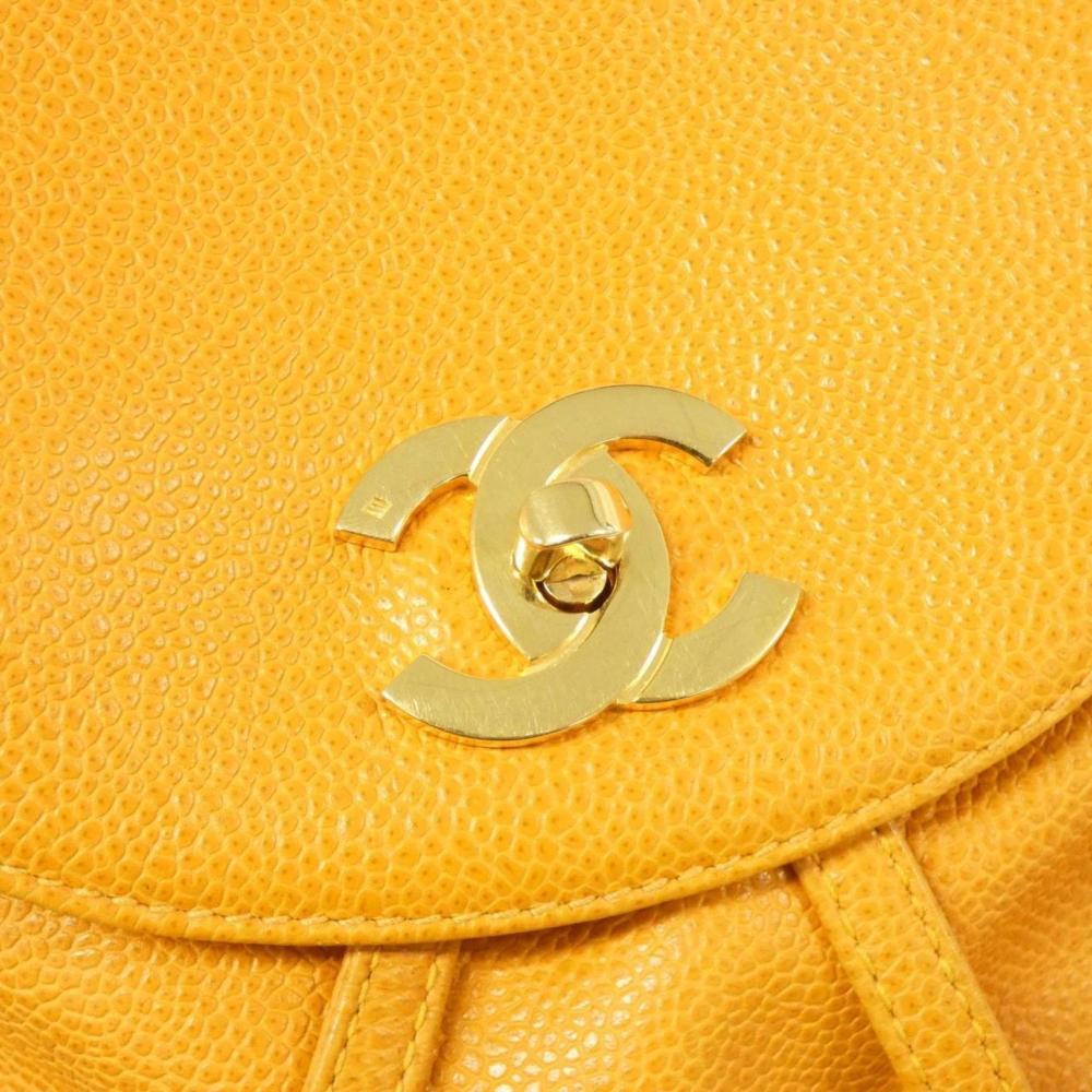 Orange Leather Chanel Backpack