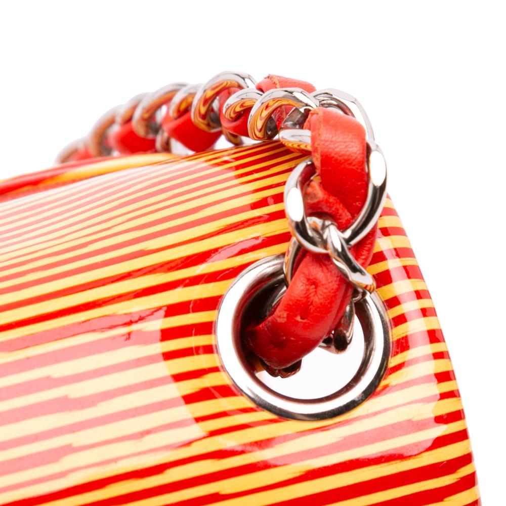 Orange Leather Chanel Crossbody Bag