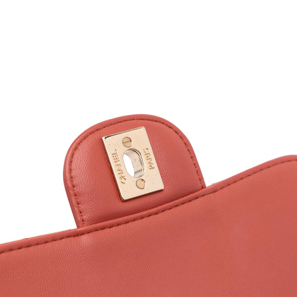 Orange Leather Chanel Flap Bag