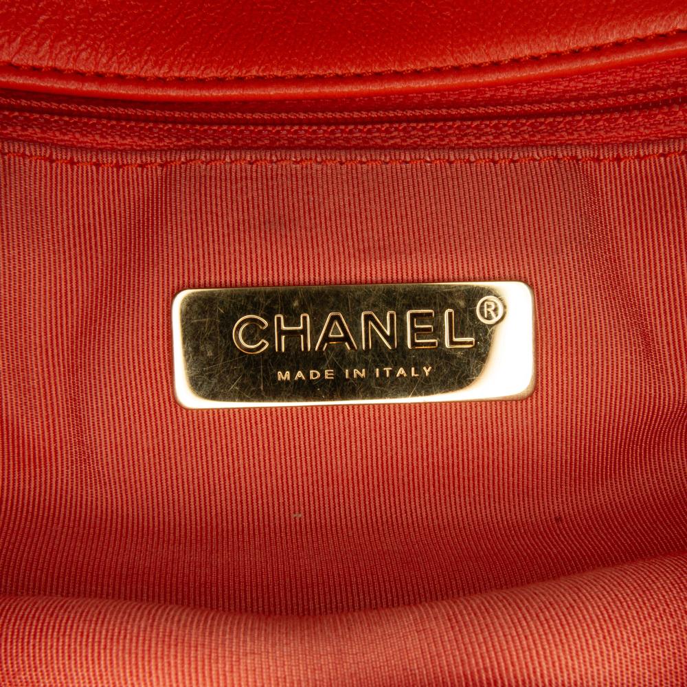 Orange Leather Chanel Flap Bag
