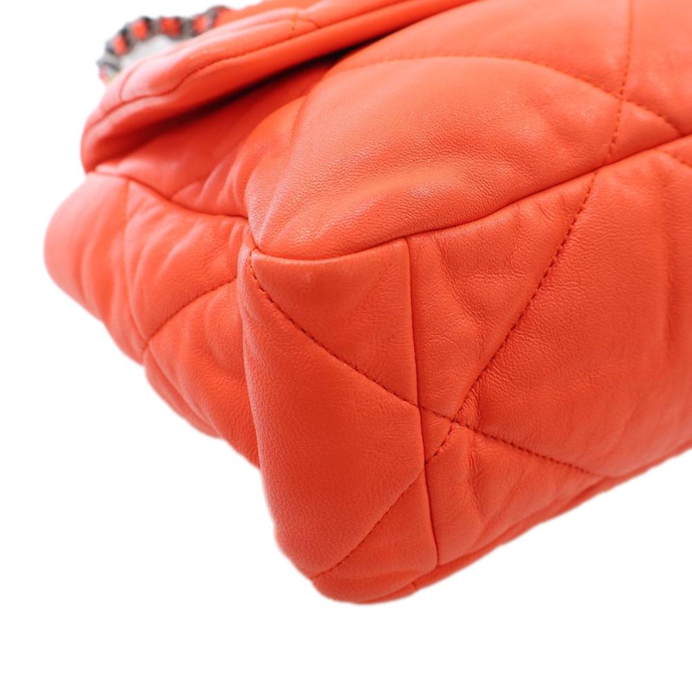 Orange Leather Chanel Flap Bag